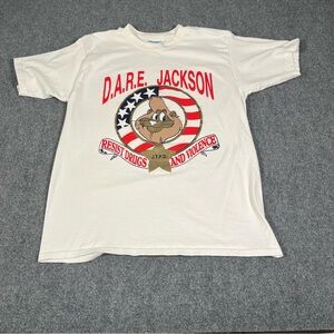 Vintage Dare T Shirt Men’s Large Y2K 90s White Made In USA Skater Grunge Rare